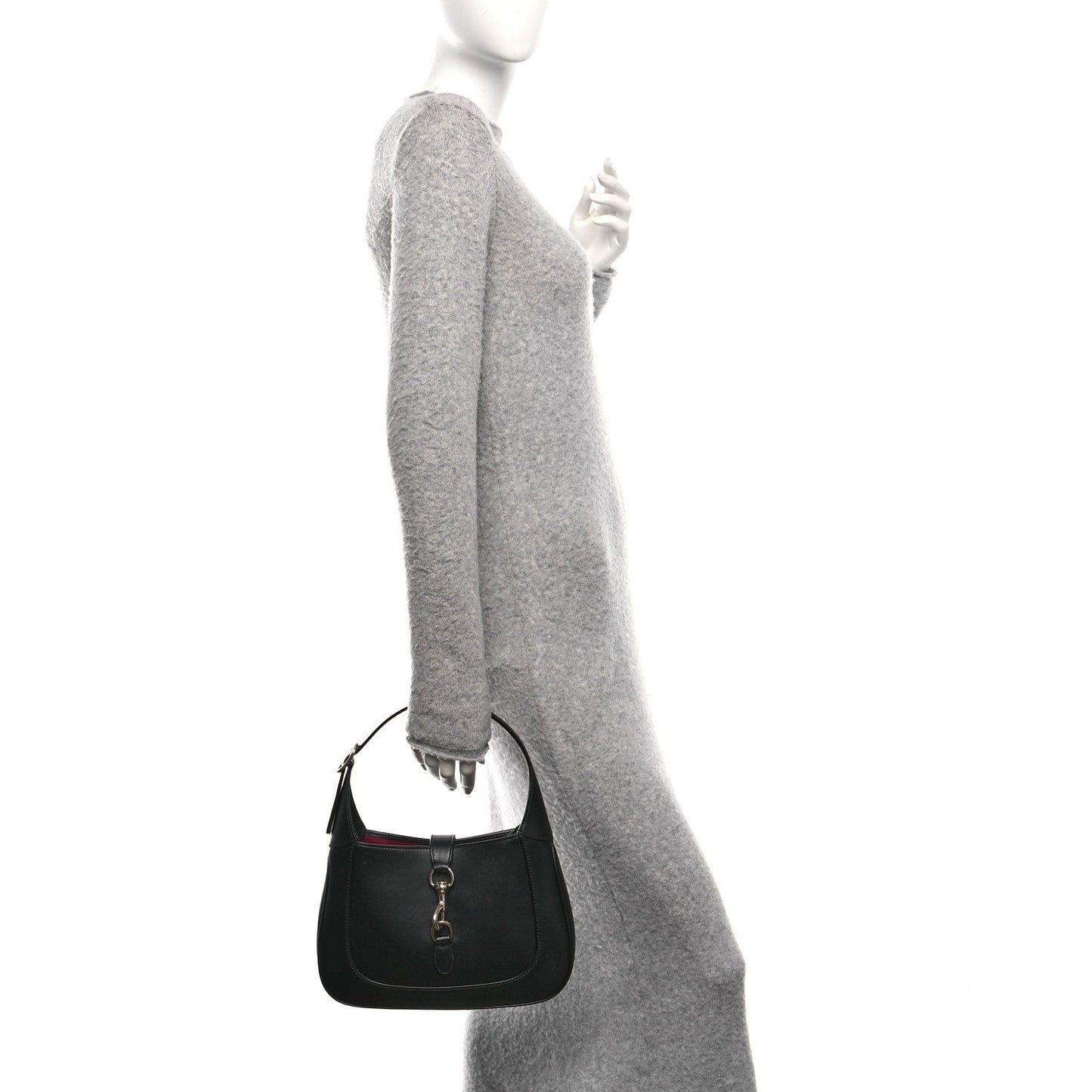 Calfskin Small Jackie Shoulder Bag Black