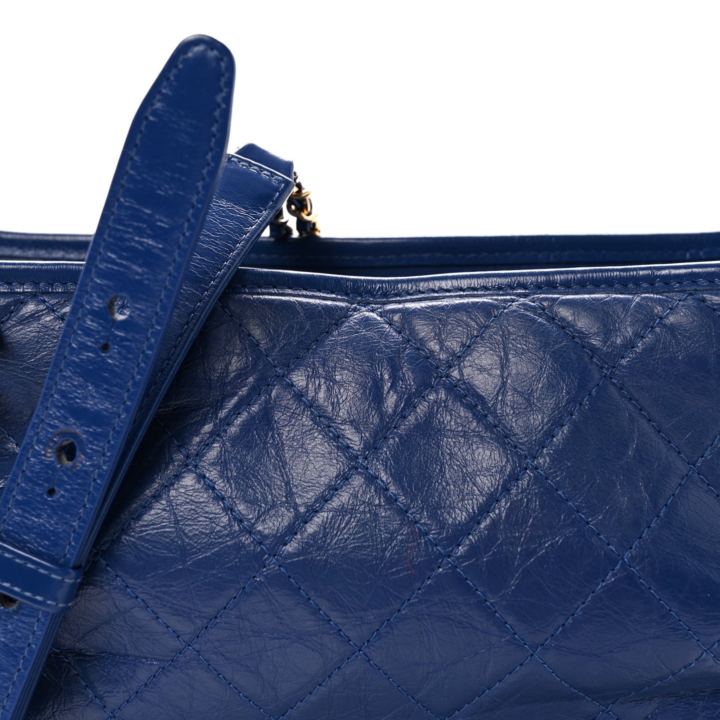 Aged Calfskin Quilted Medium Gabrielle Hobo Blue