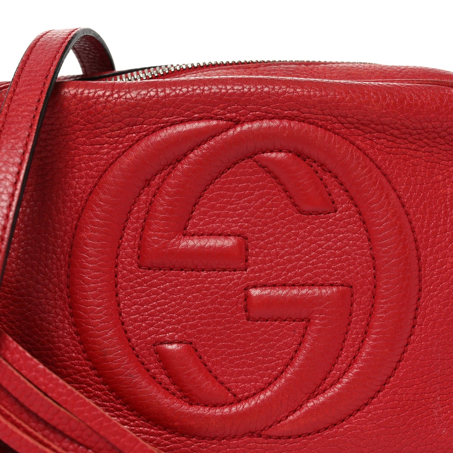 Pebbled Calfskin Small Soho Disco Bag Tabasco Red