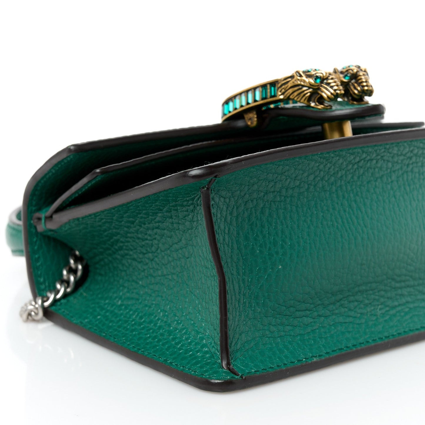 Dollar Calfskin Crystal Mini Dionysus Top Handle Bag Emerald