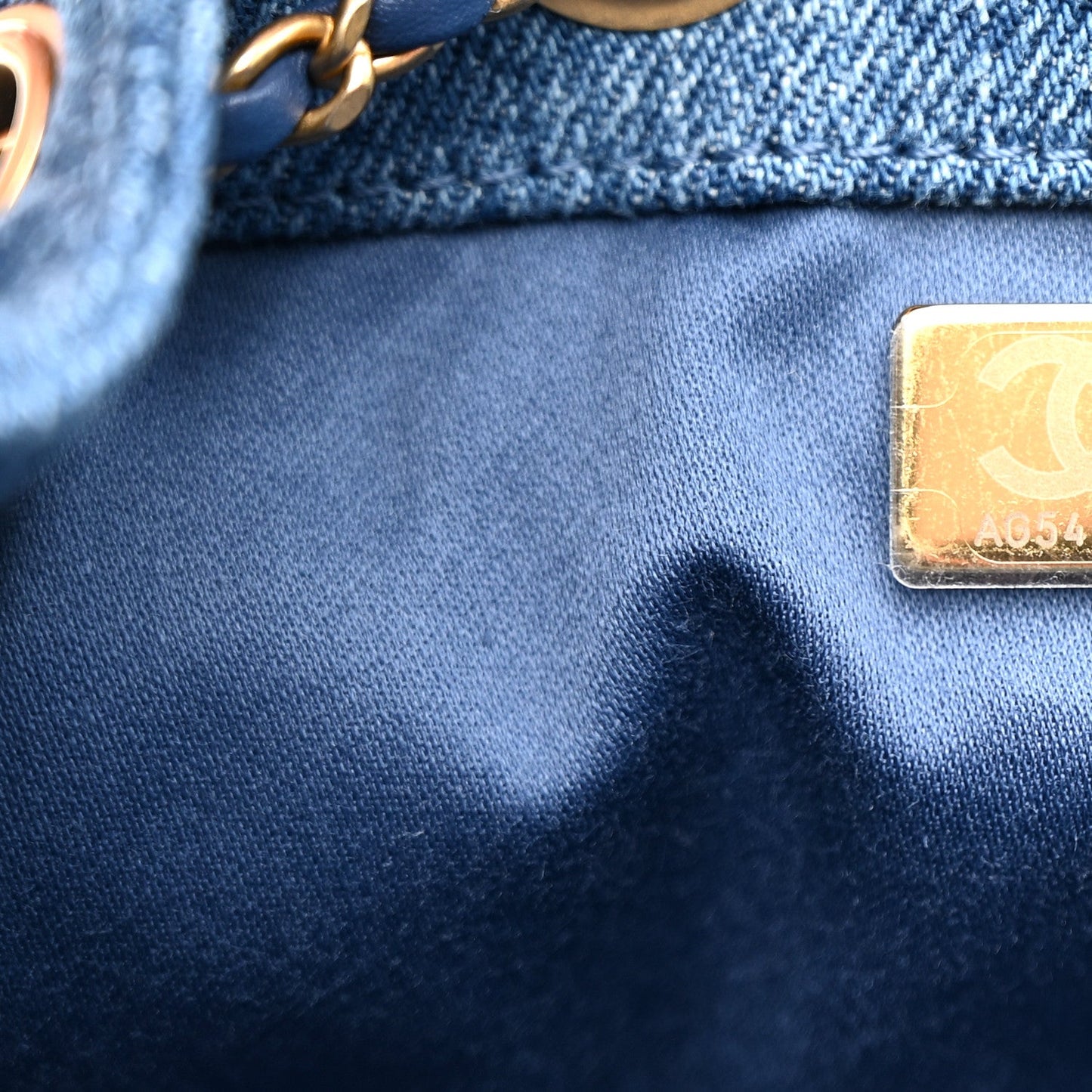 Washed Denim Quilted Mini Chanel 25 Handbag Blue
