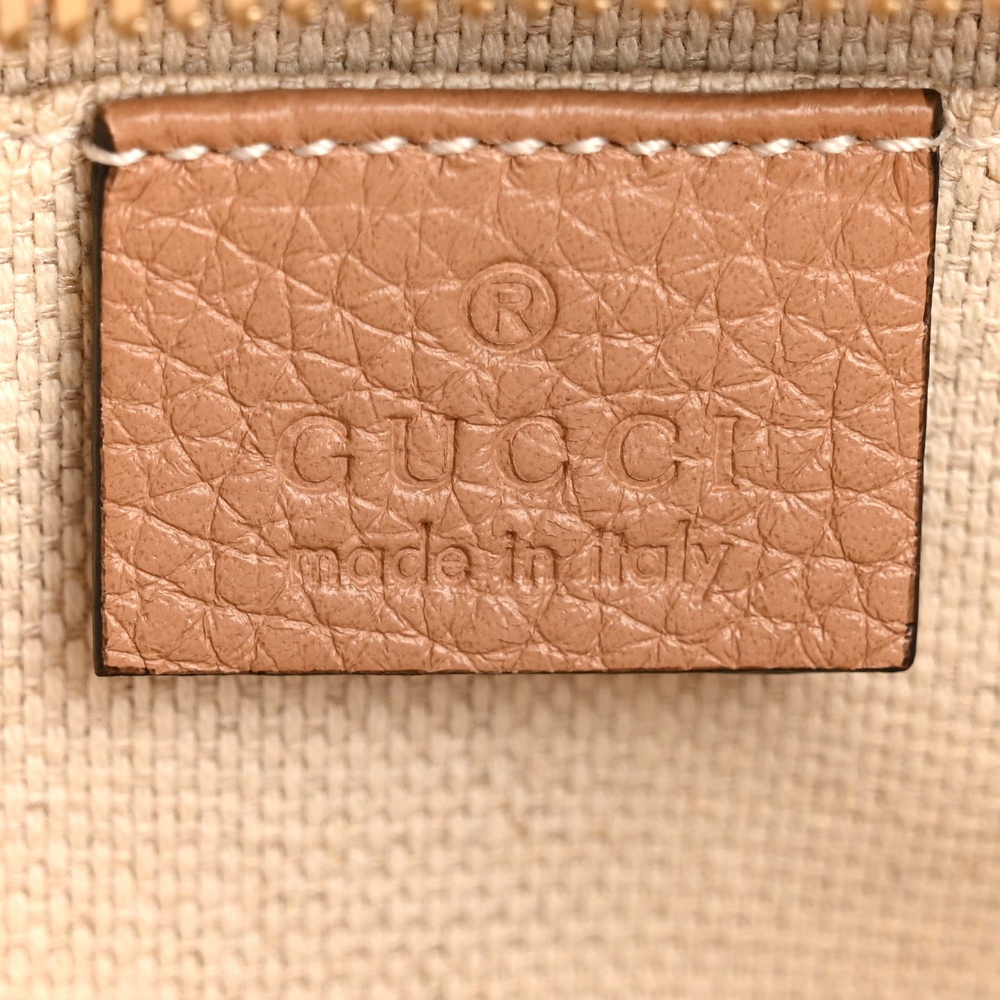 Pebbled Calfskin Small Soho Disco Bag Camelia