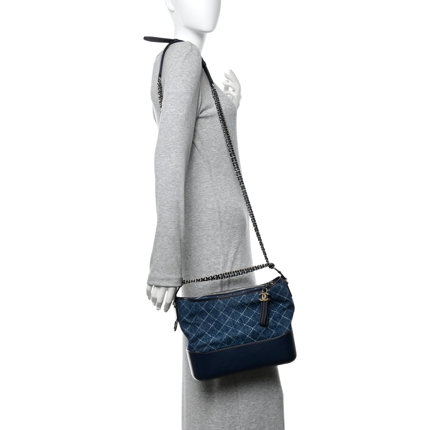 Denim Calfskin Medium Gabrielle Hobo Blue