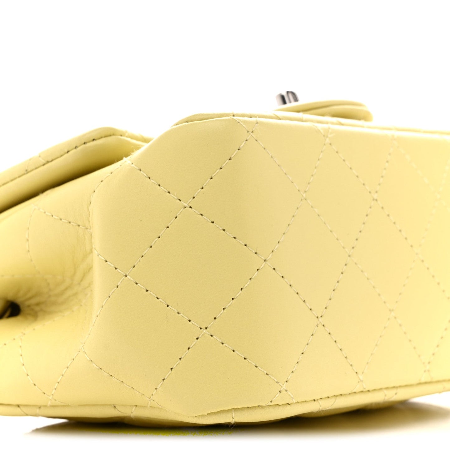 Lambskin Quilted Mini Square Flap Yellow