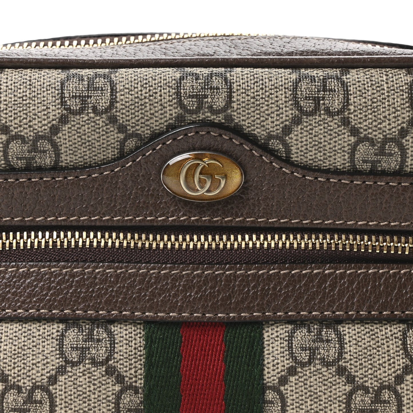 GG Supreme Monogram Web Mini Ophidia Shoulder Bag Brown