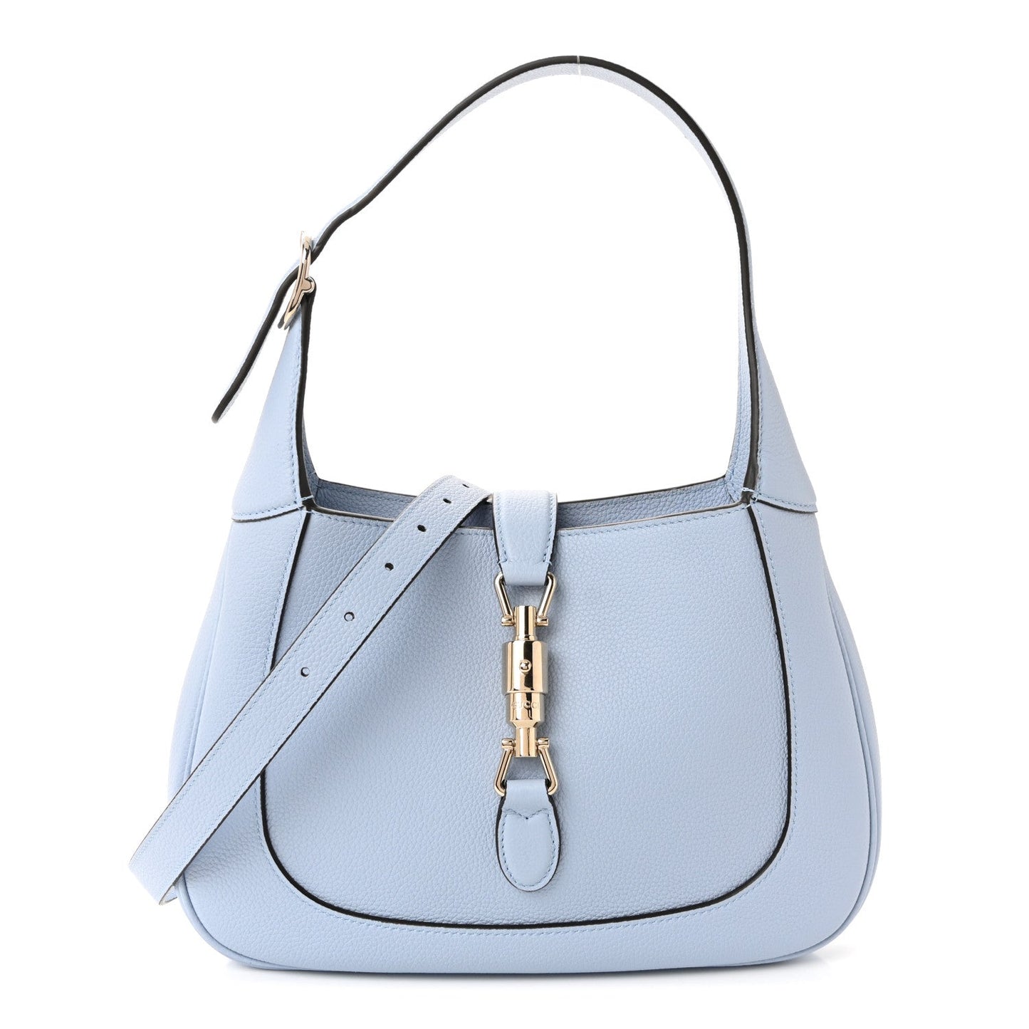 Grained Calfskin Web Medium Jackie 1961 Hobo Light Blue
