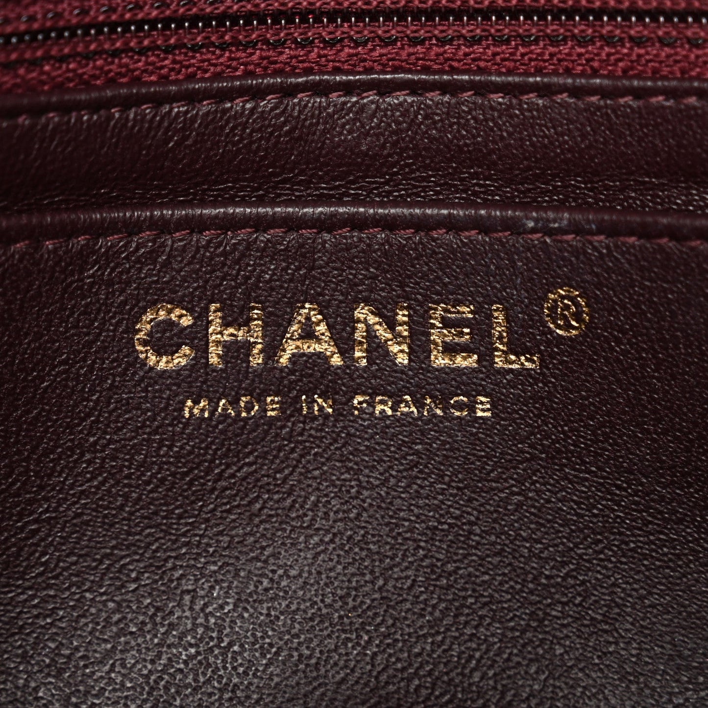 Lambskin Quilted Mini Rectangular Flap Burgundy
