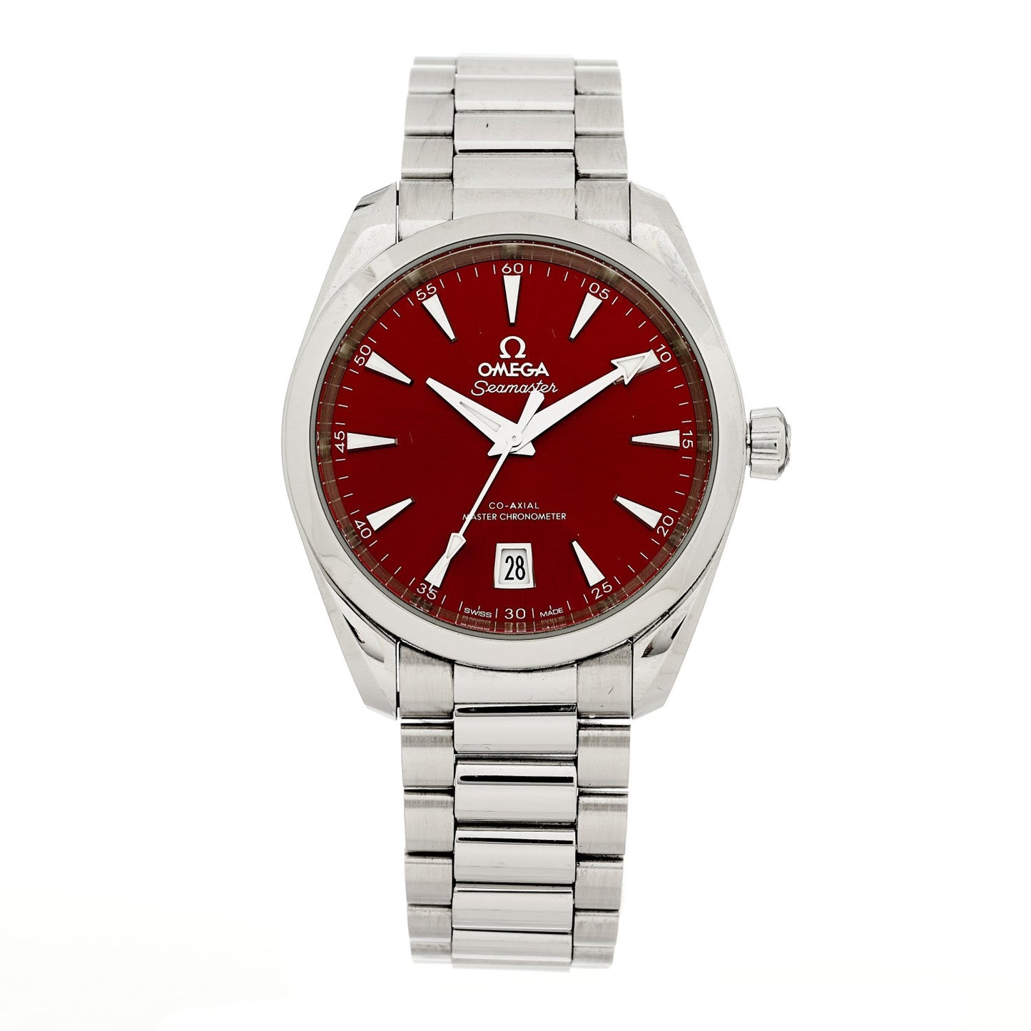 Stainless Steel 38mm Seamaster Aqua Terra Master Co-Axial Chronometer Automatic Watch Red 220.10.38.20.13.003