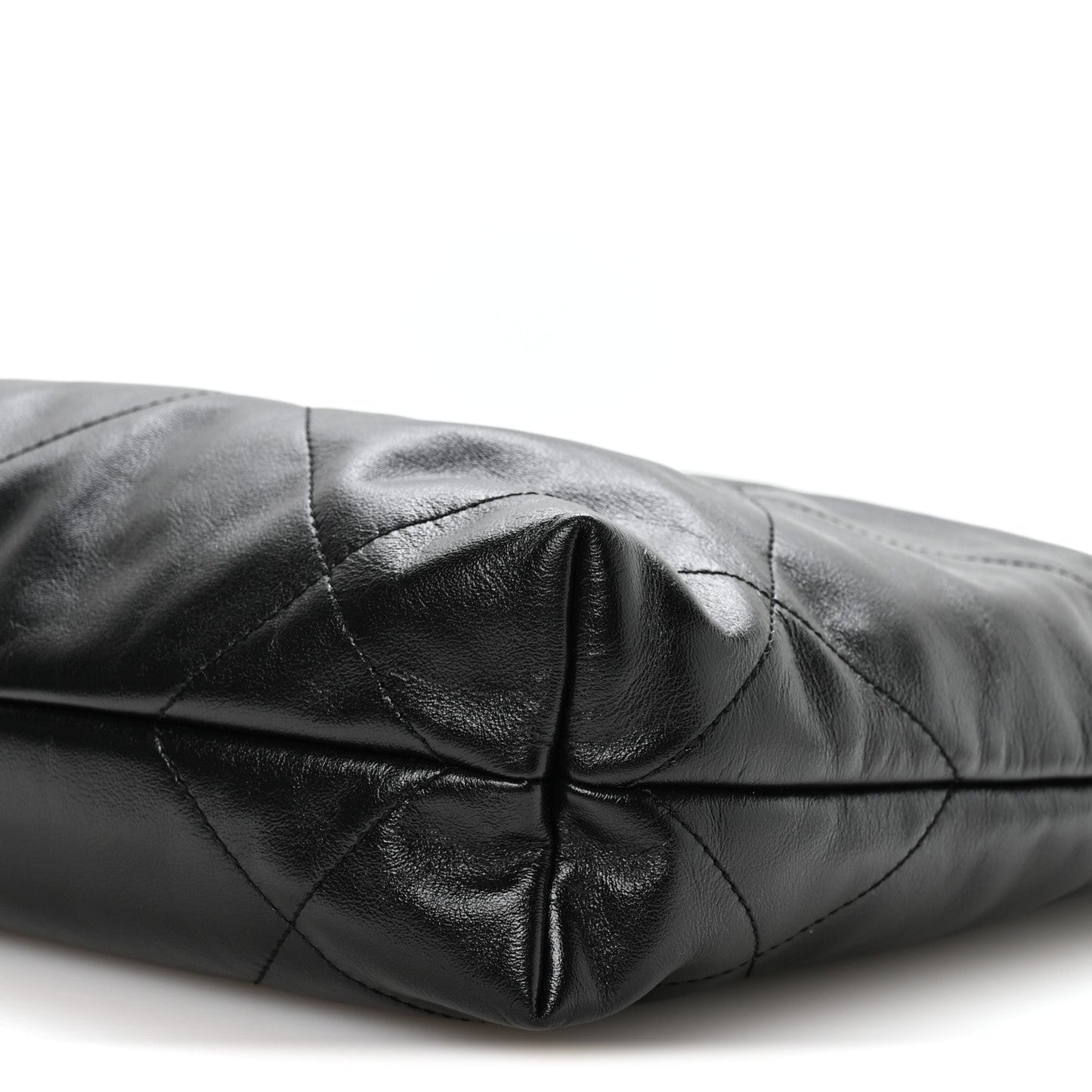 Shiny Calfskin Quilted Small Chanel 22 Black