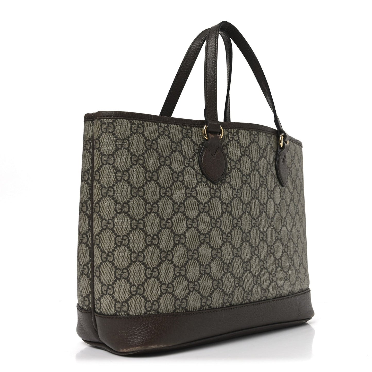 GG Supreme Monogram Textured Calfskin Small Ophidia Shoulder Tote Bag Beige Ebony New Acero