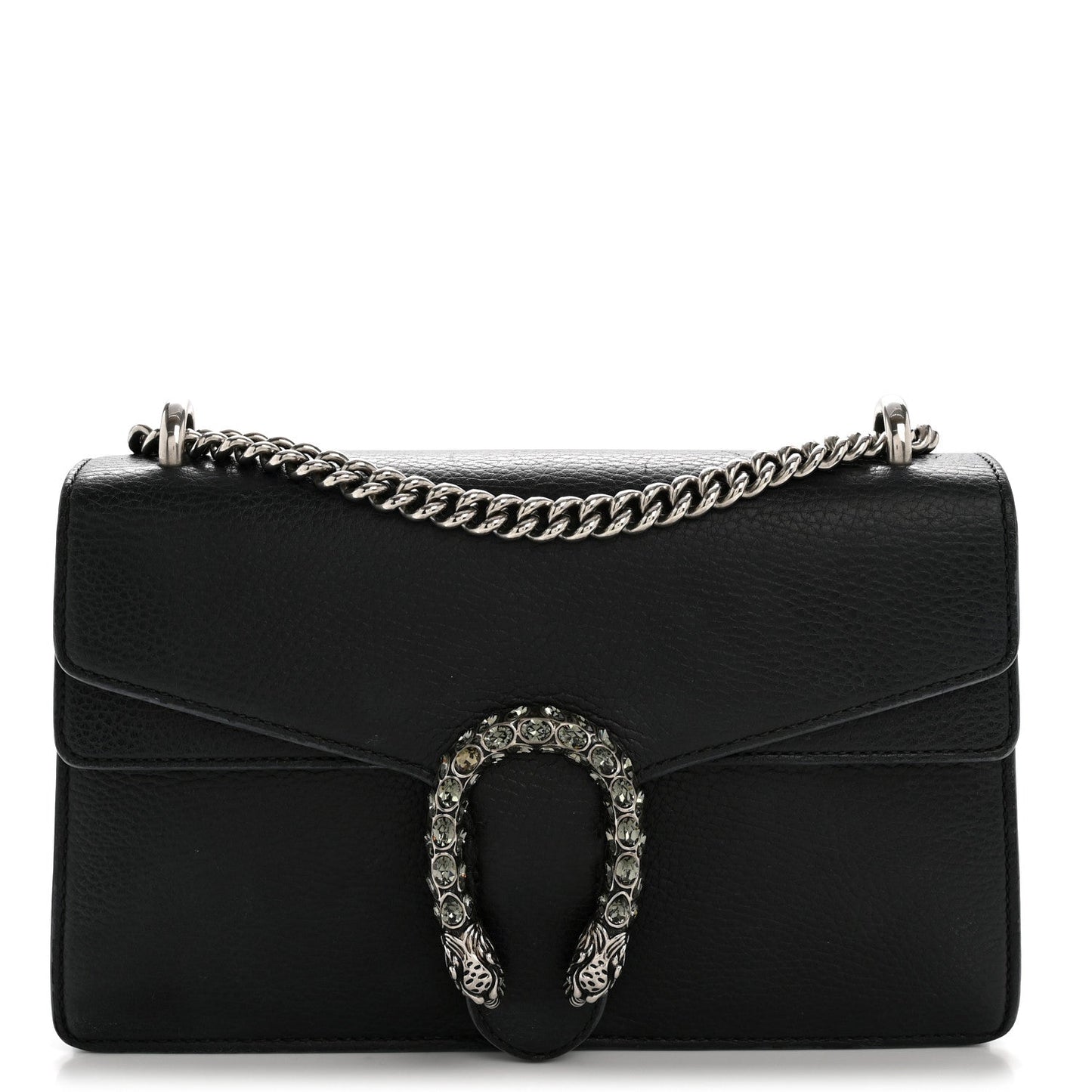 Pebbled Calfskin Small Dionysus Shoulder Bag Black