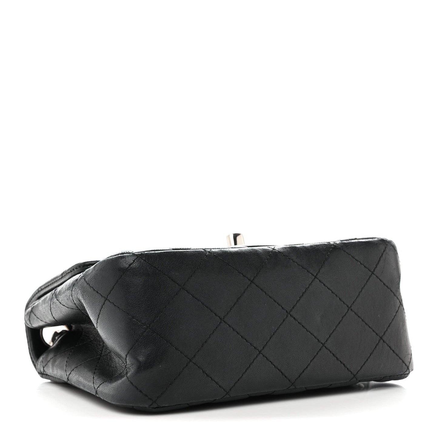 Lambskin Quilted Mini Square Flap Black