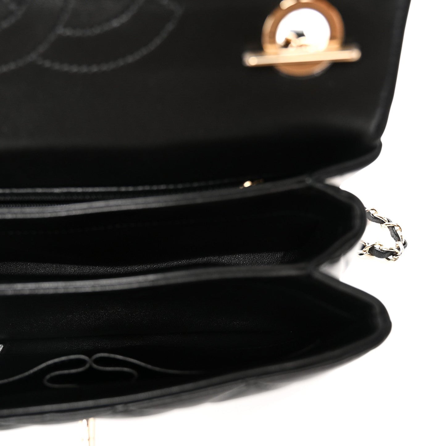 Lambskin Quilted Small Trendy CC Dual Handle Flap Bag Black