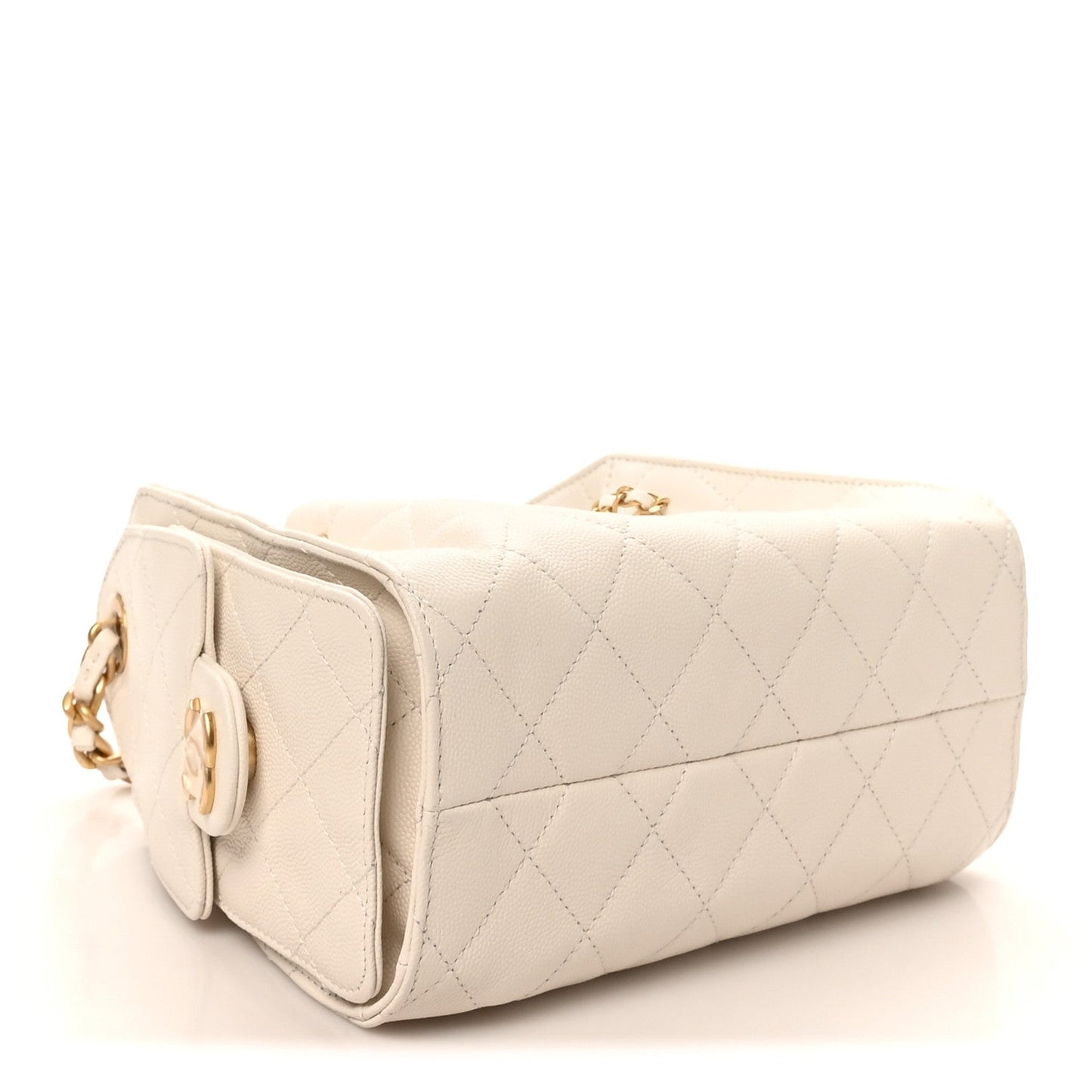 Caviar Quilted Mini Chanel 25 Handbag White