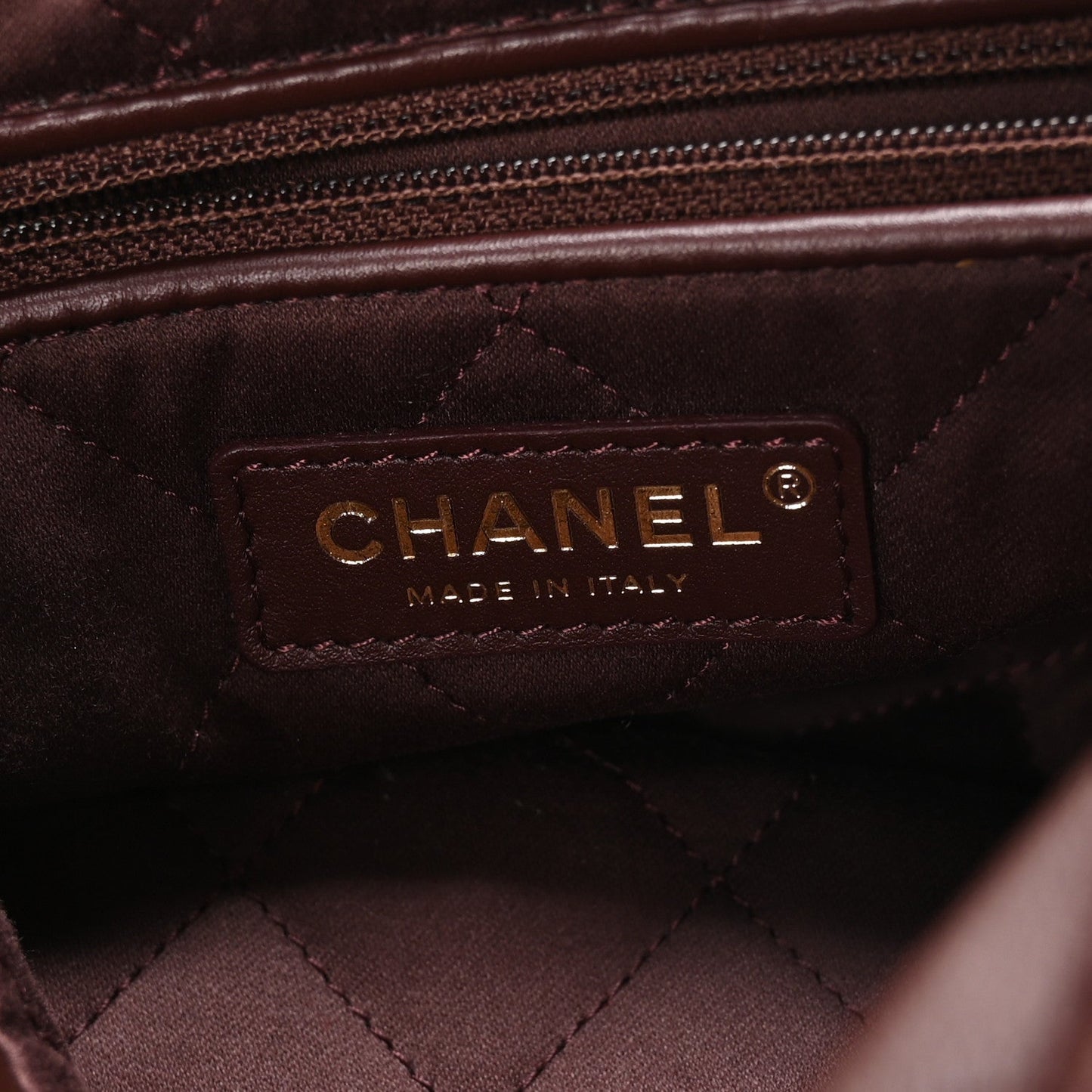 Shiny Calfskin Quilted Small Chanel 22 Dark Brown