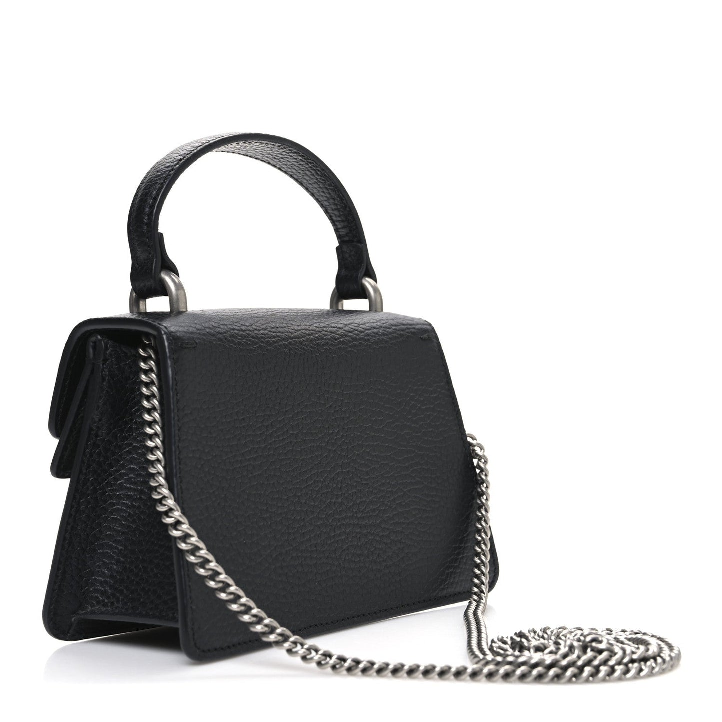 Dollar Calfskin Crystal Mini Dionysus Top Handle Bag Black Crystal