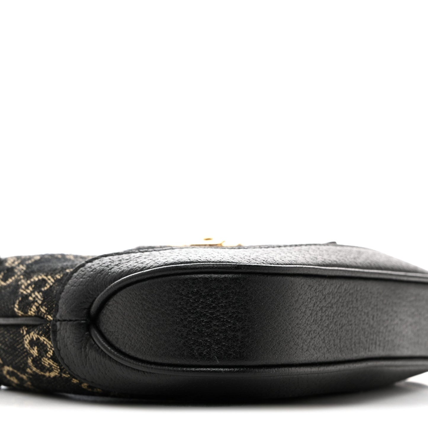 Jacquard Black Denim GG Monogram Textured Dollar Calfskin Mini Jackie 1961 Hobo Black Ivory