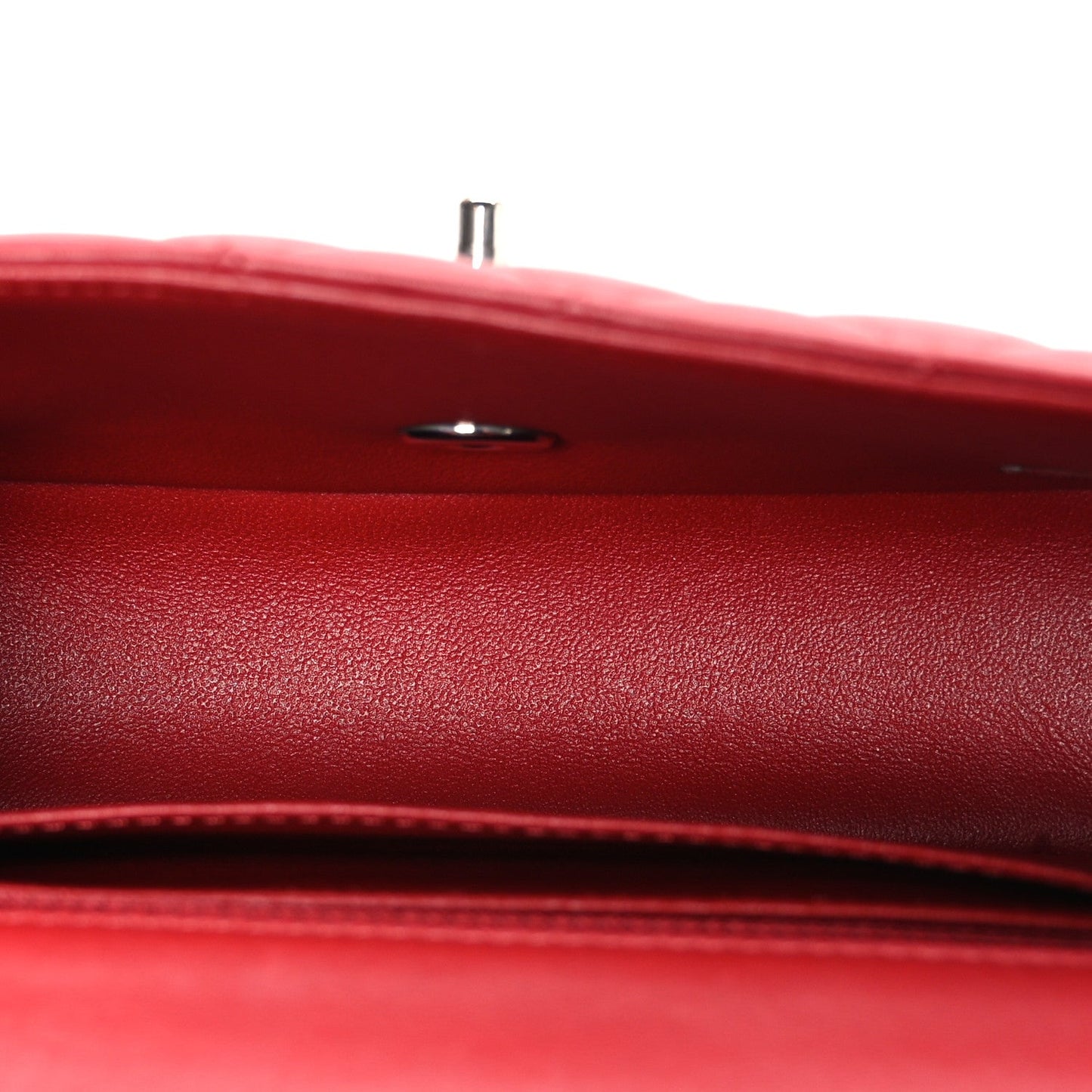 Lambskin Quilted Mini Rectangular Flap Red