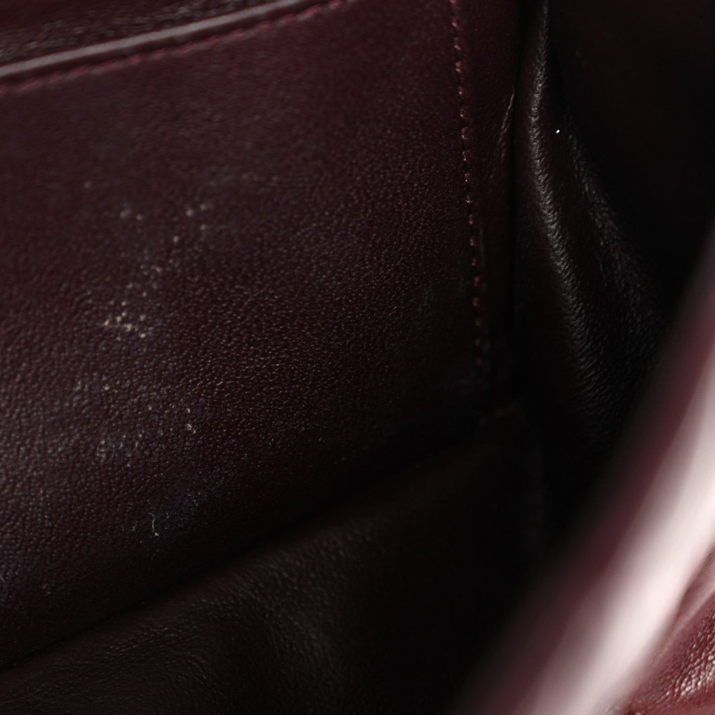 Lambskin Quilted Mini Rectangular Flap Burgundy