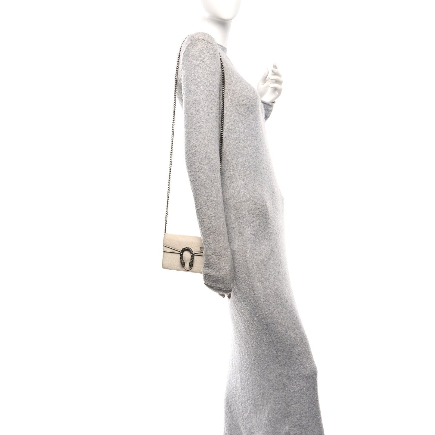 Dollar Calfskin Crystal Super Mini Dionysus Shoulder Bag Mystic White Black Diamond