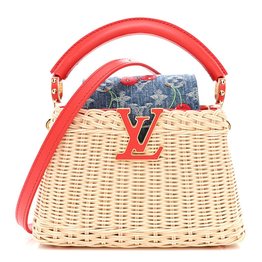 LV X TM Rattan Denim Calfskin Cerises Capucines Mini