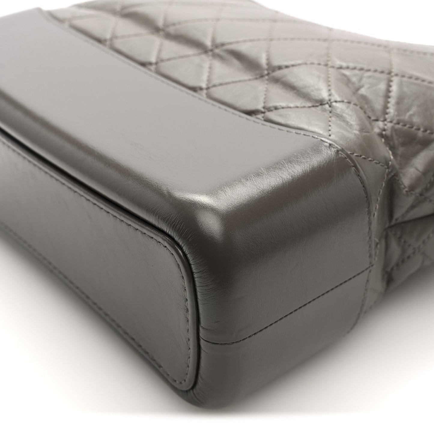 Aged Calfskin Quilted Medium Gabrielle Hobo Grey