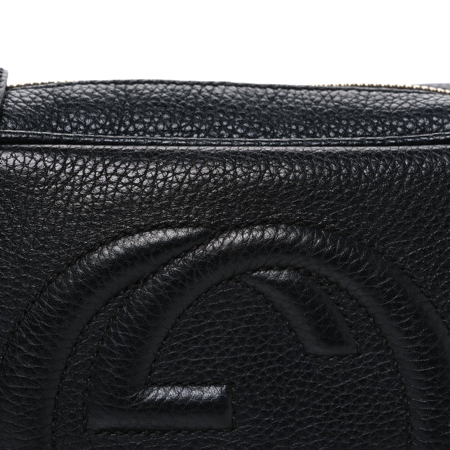 Pebbled Calfskin Small Soho Disco Bag Black