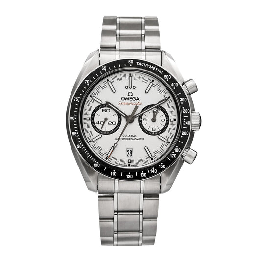 Stainless Steel 44mm Speedmaster Racing Co-Axial Master Chronometer Chronograph Automatic Watch White 329.30.44.51.04.001