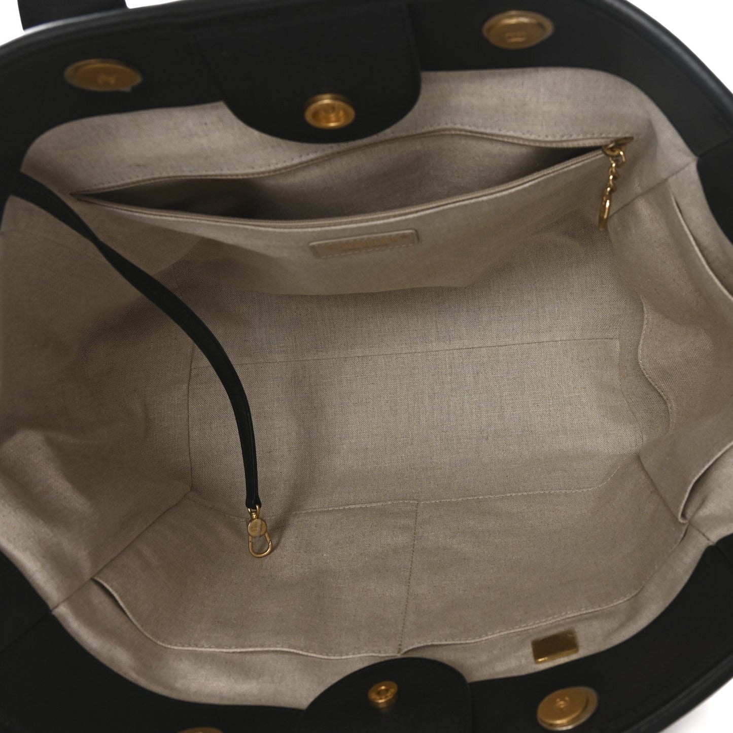 Calfskin Medium Deauville Tote Black Multicolor