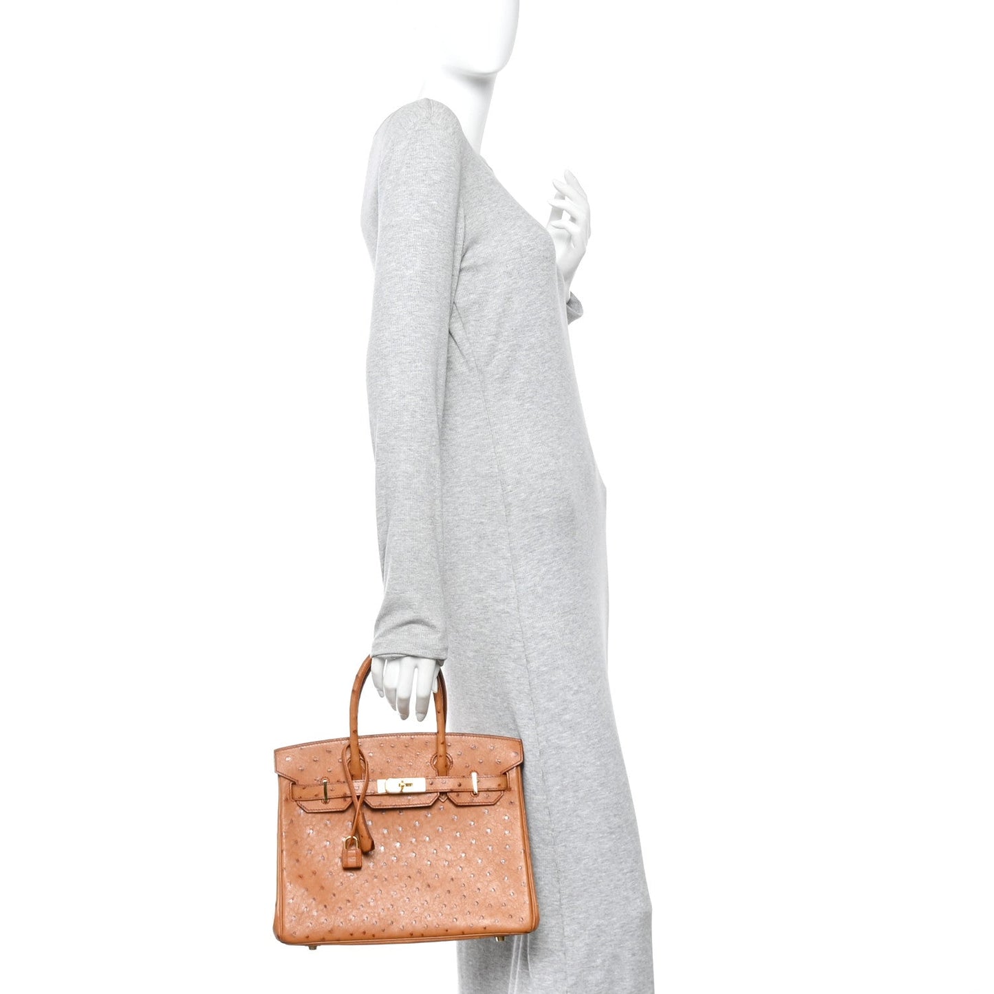 Ostrich Birkin 30 Cognac