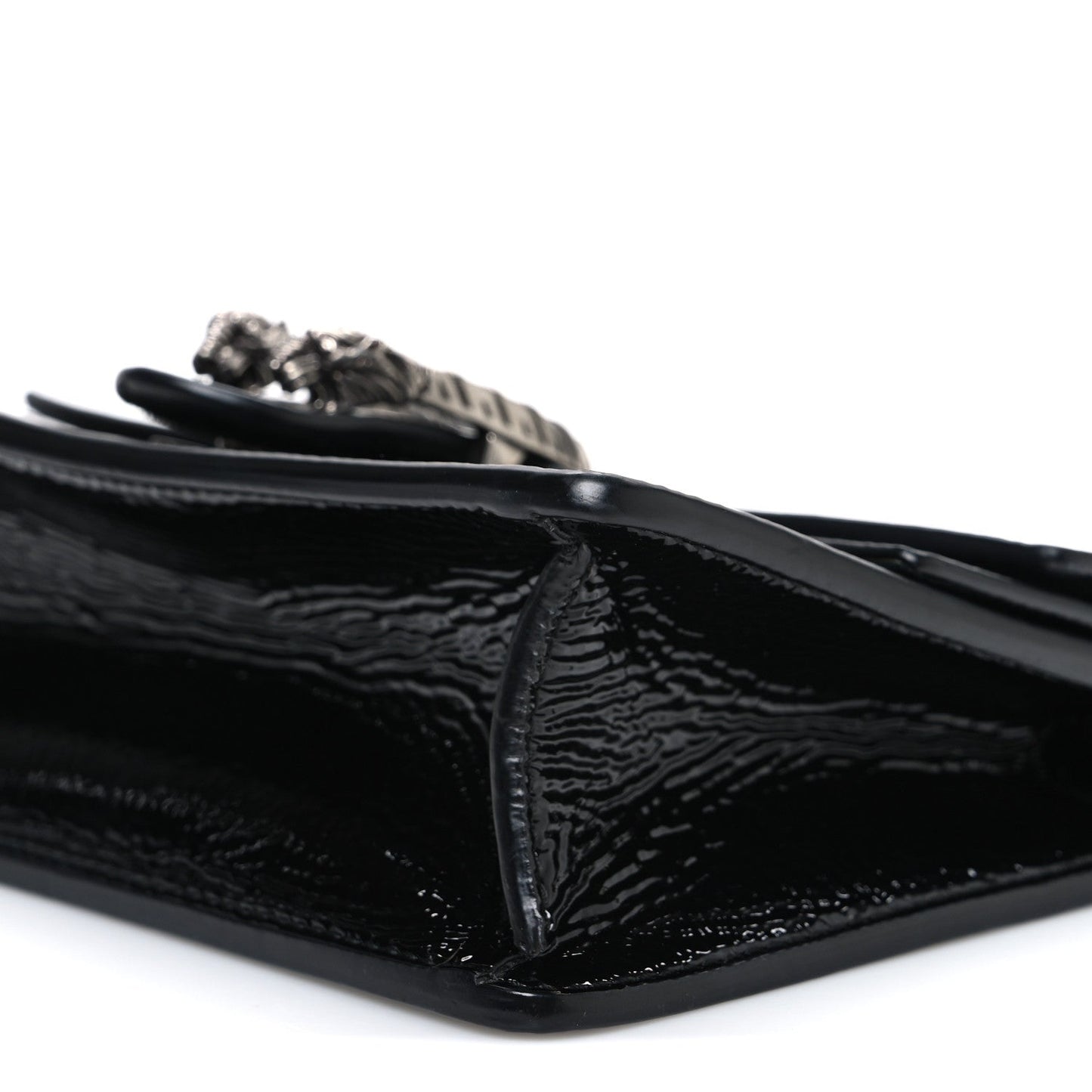 Crinkled Patent Mini Dionysus Shoulder Bag Black