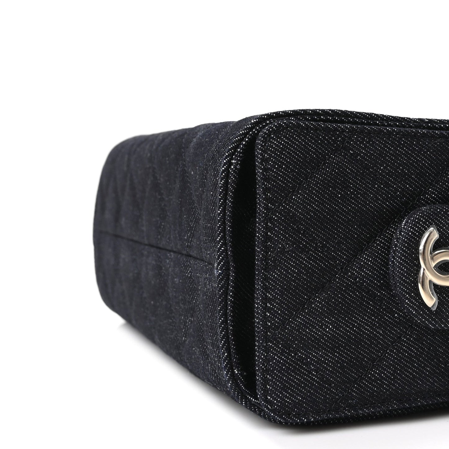 Denim Quilted Mini Chanel 25 Handbag Dark Blue
