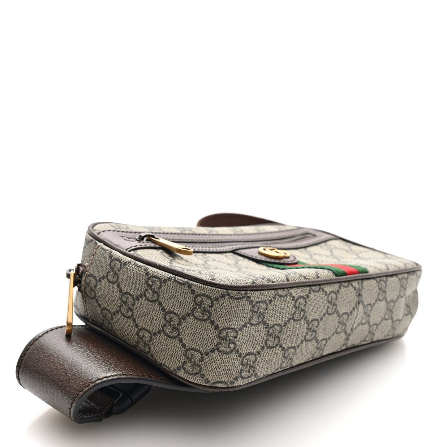 Soft GG Supreme Monogram Medium Ophidia Belt Bag Dark Brown