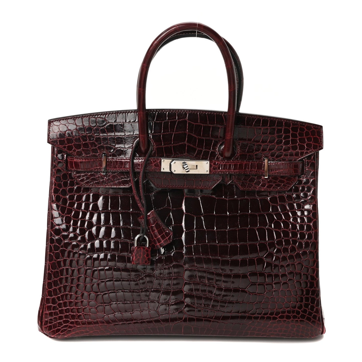 Shiny Porosus Crocodile Birkin 35 Bourgogne