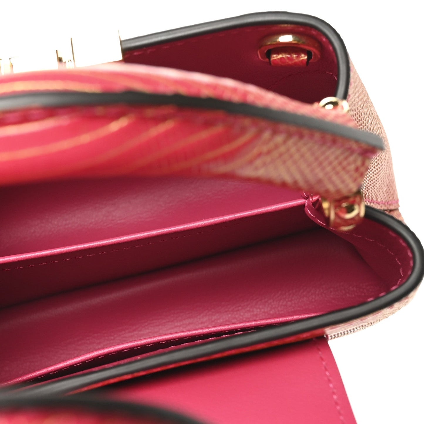 Metallic Lizard Capucines Mini Fuchsia Gold
