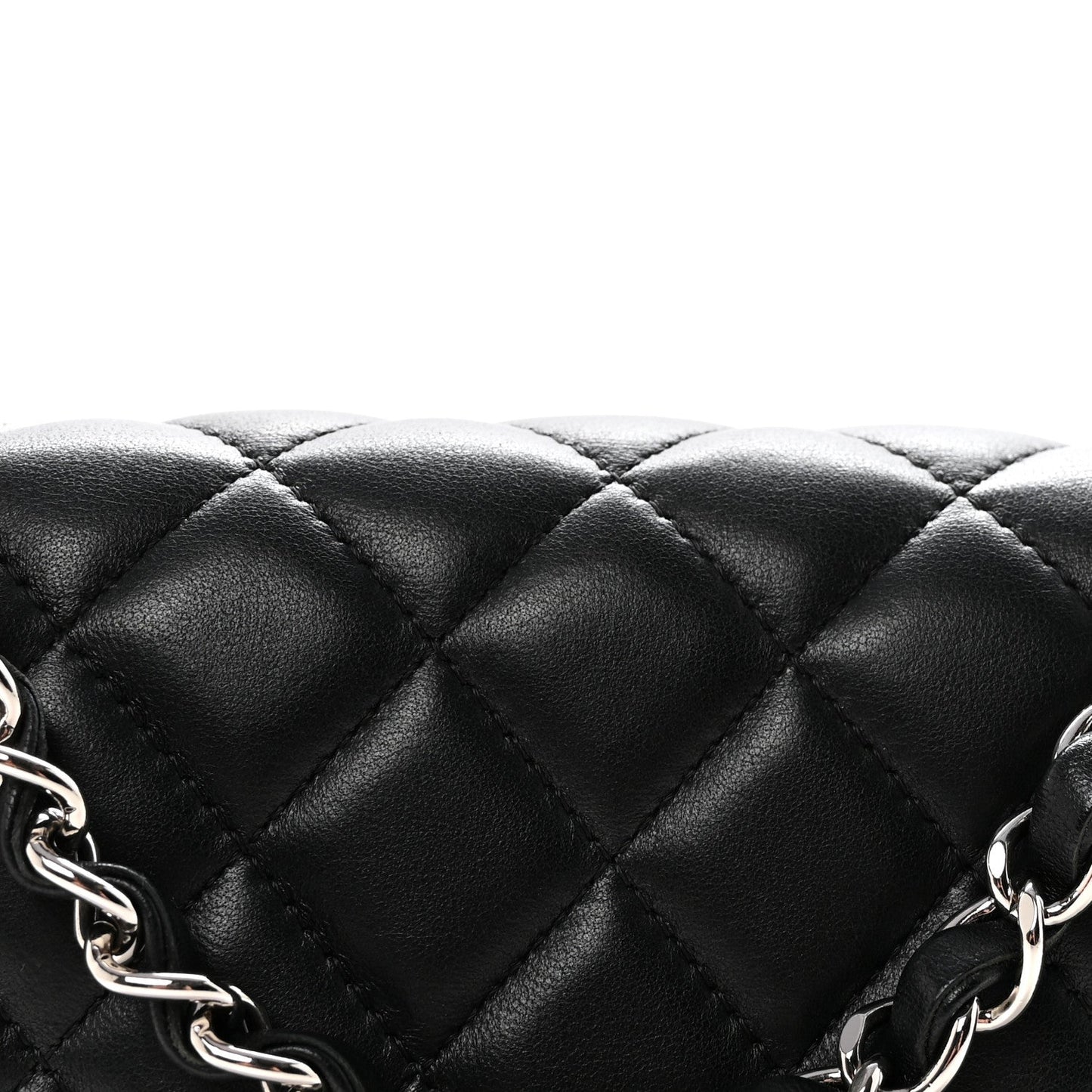 Lambskin Quilted Mini Rectangular Flap Black