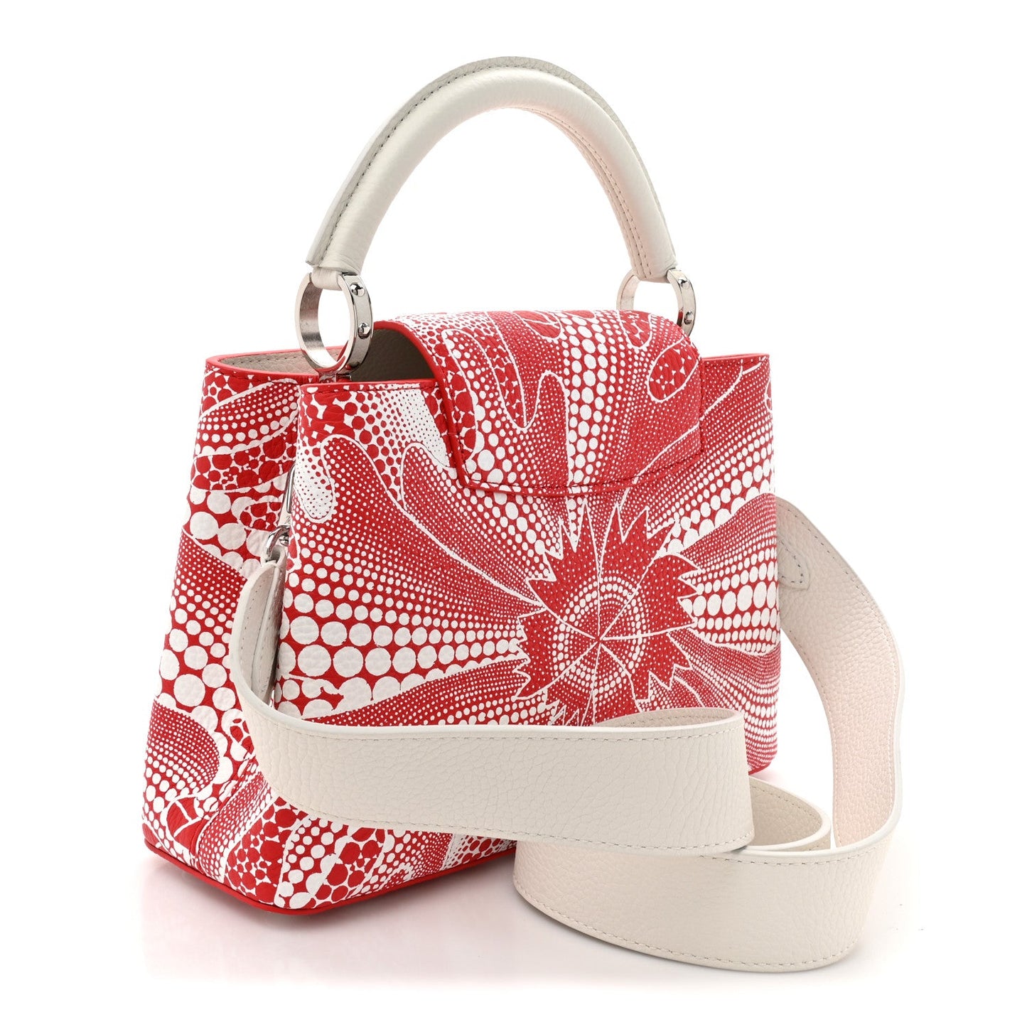 LV X YK Taurillon Psychedelic Flower Capucines BB Rouge