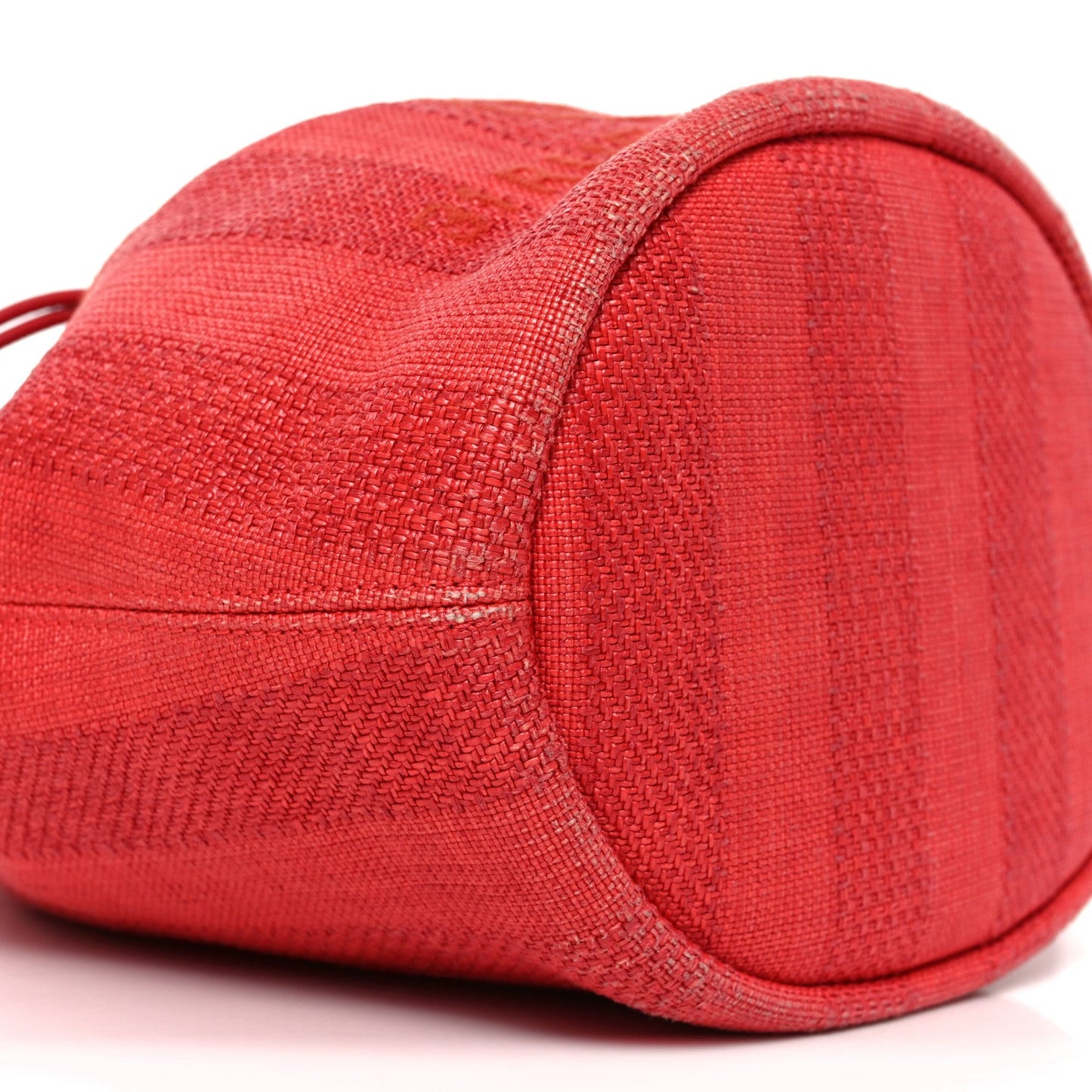 Mixed Fibers Striped Deauville Drawstring Bag Red