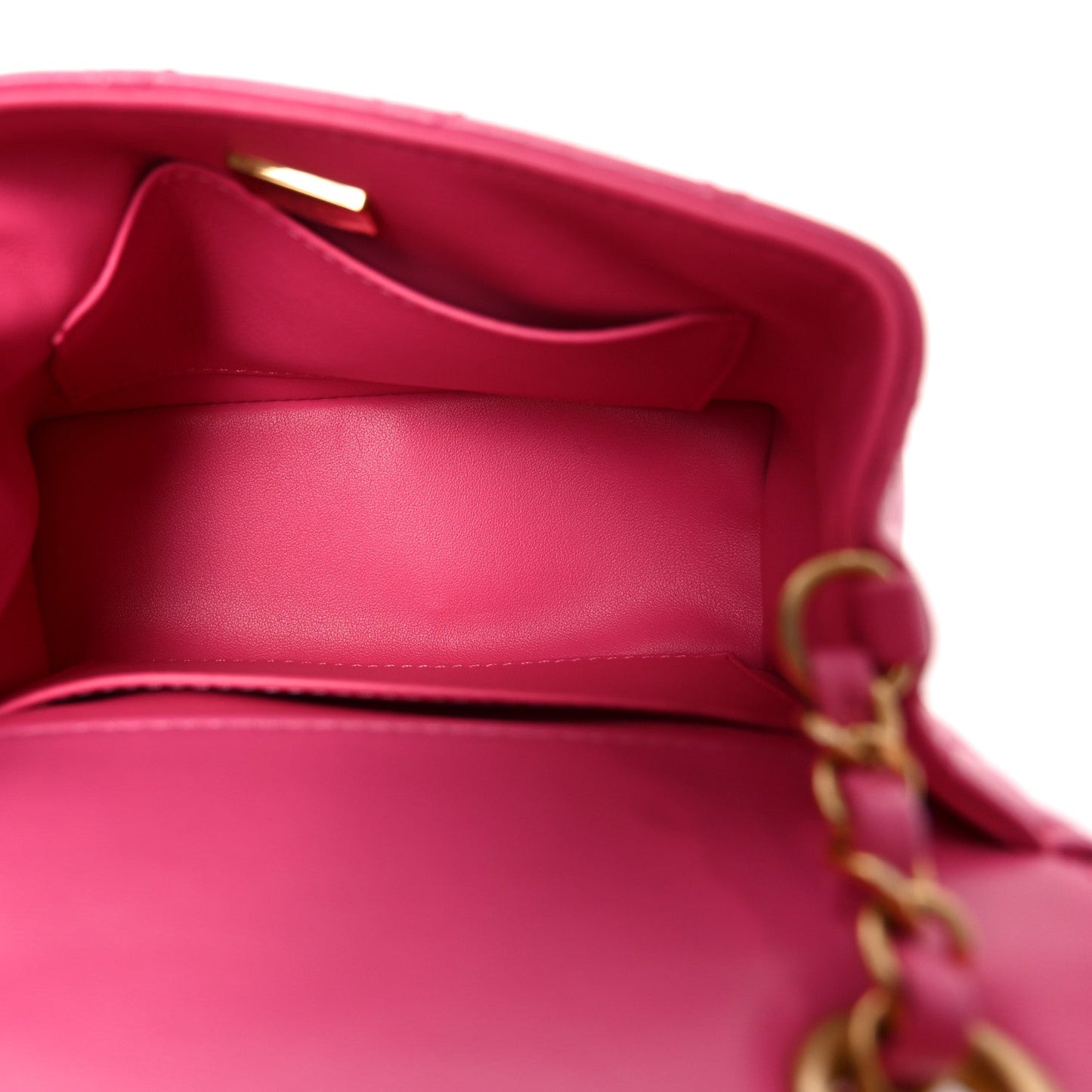 Goatskin Quilted Mini Square Flap Pink