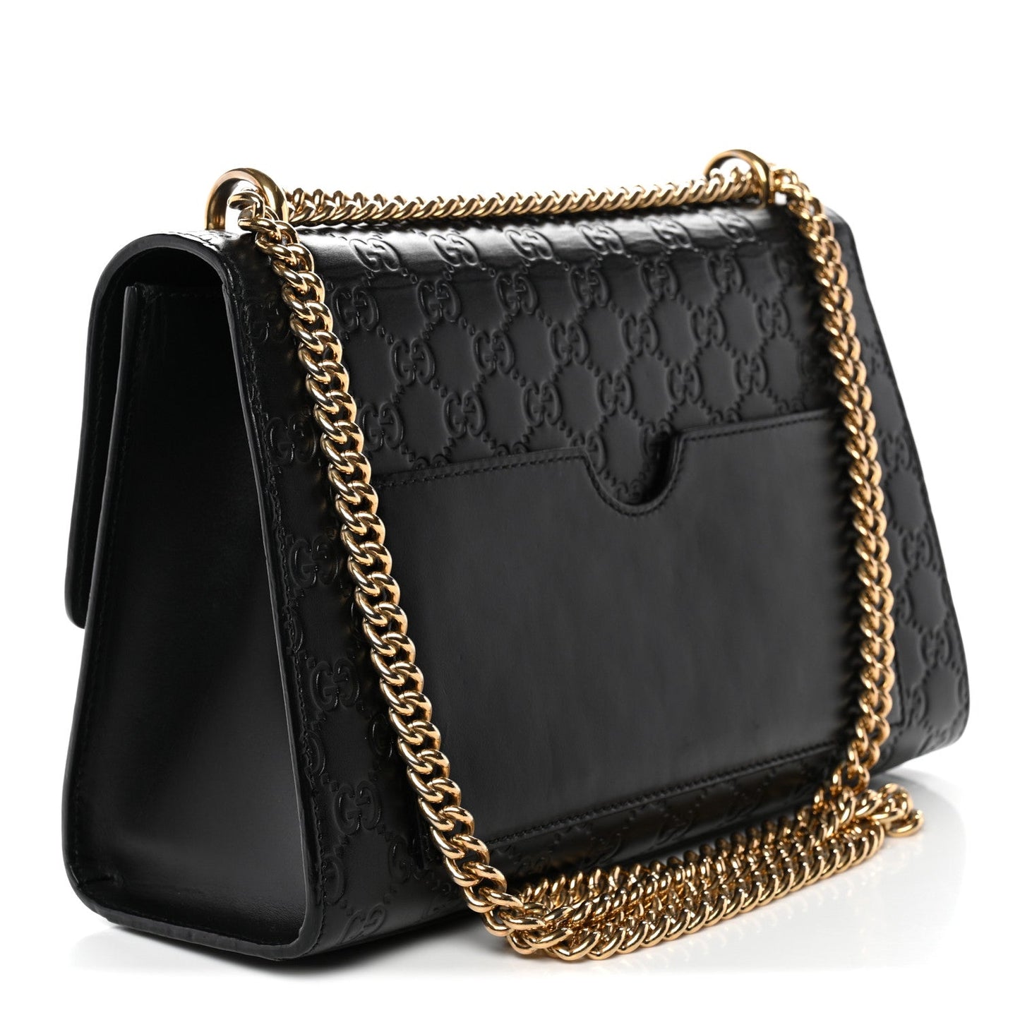 Guccissima Medium Padlock Shoulder Bag Black