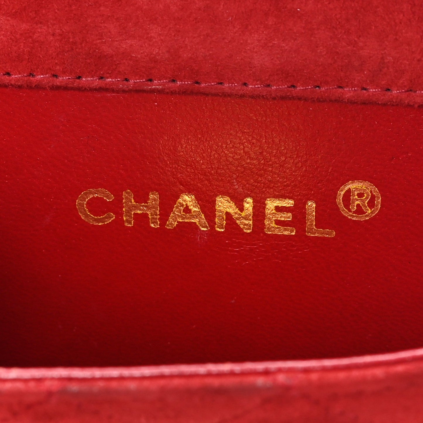 Suede Quilted Mini Square Flap Red