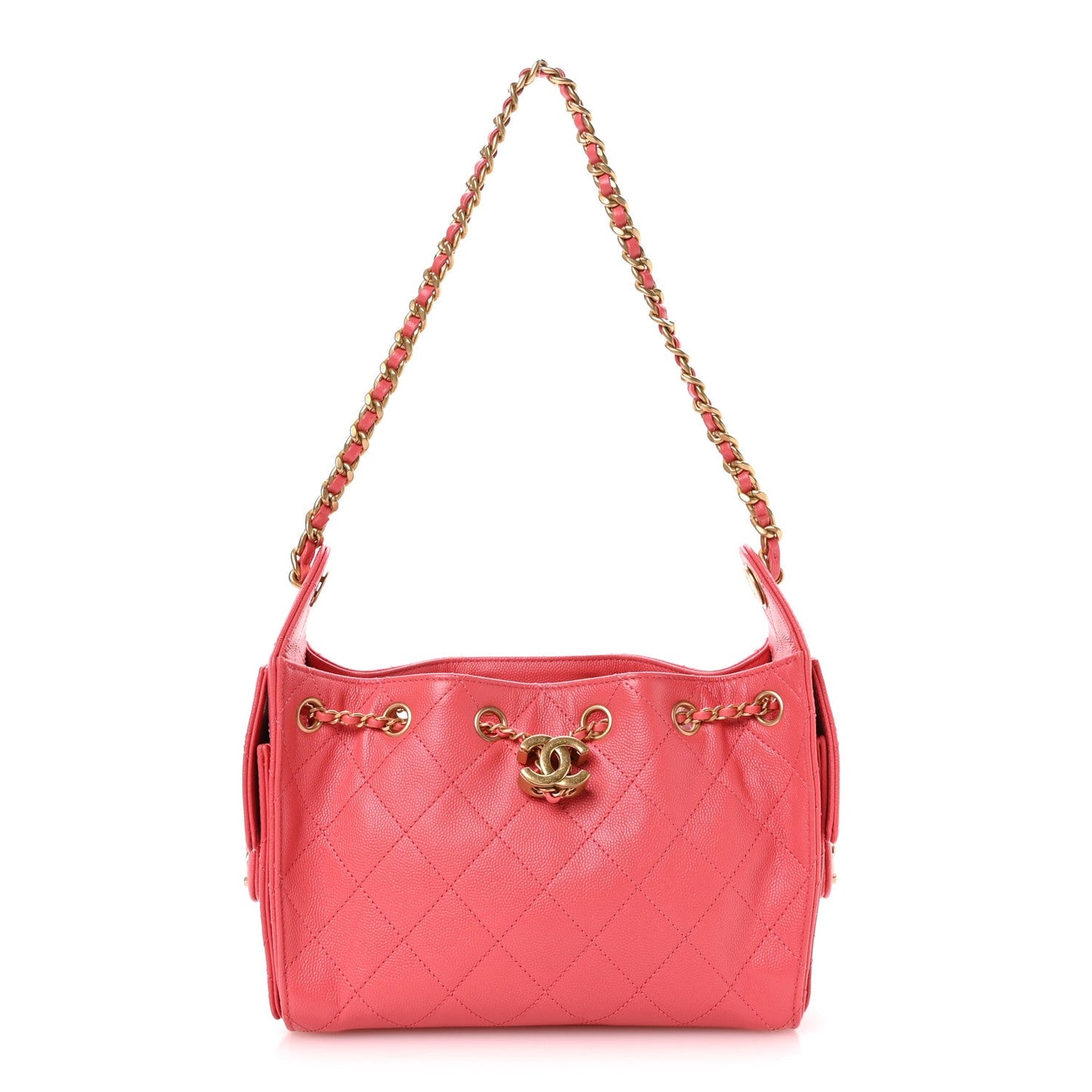 Caviar Quilted Mini Chanel 25 Handbag Coral