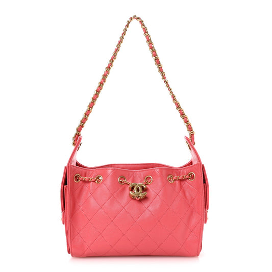 Caviar Quilted Mini Chanel 25 Handbag Coral