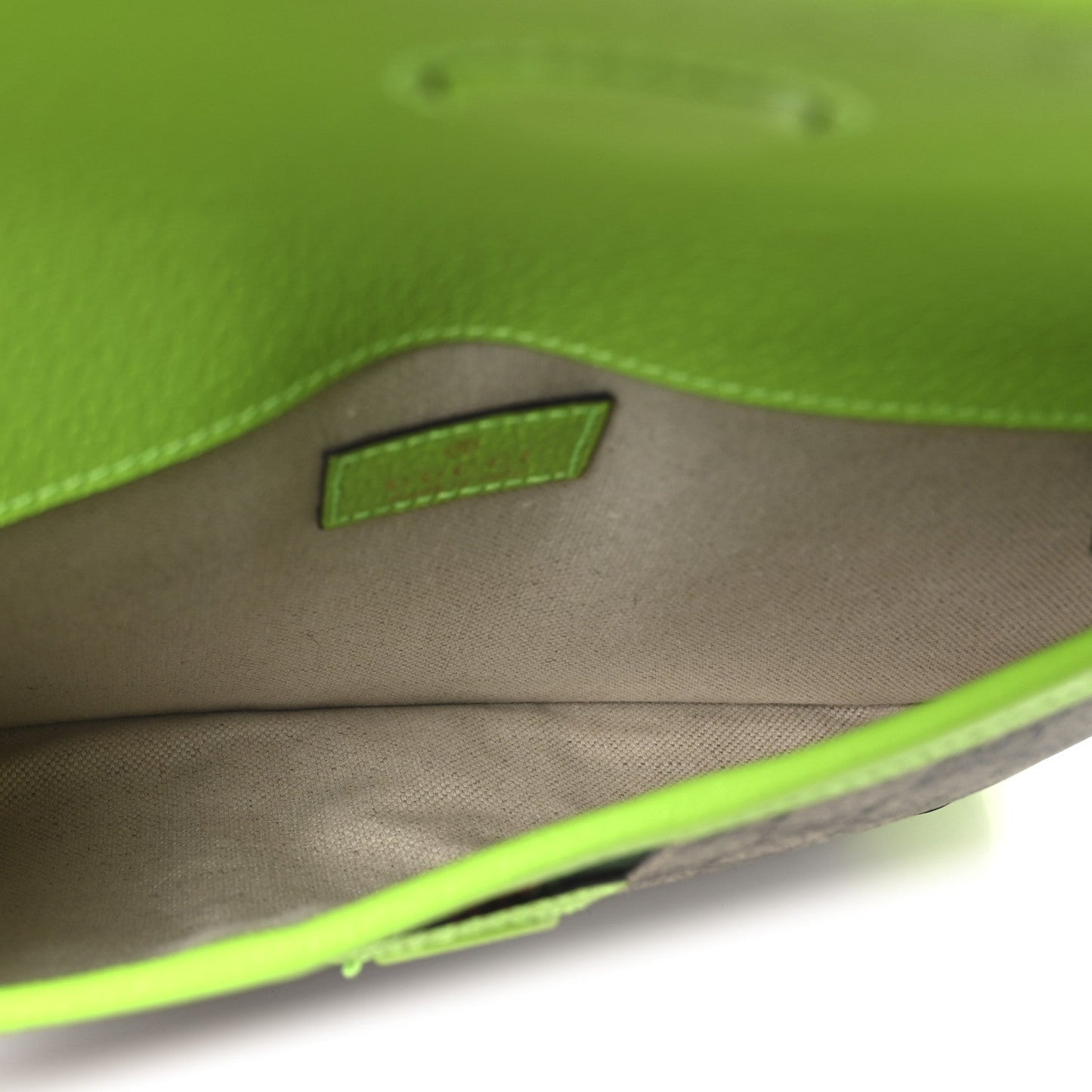 GG Supreme Monogram Web Small Ophidia Belt Bag Beige Ebony Electric Green