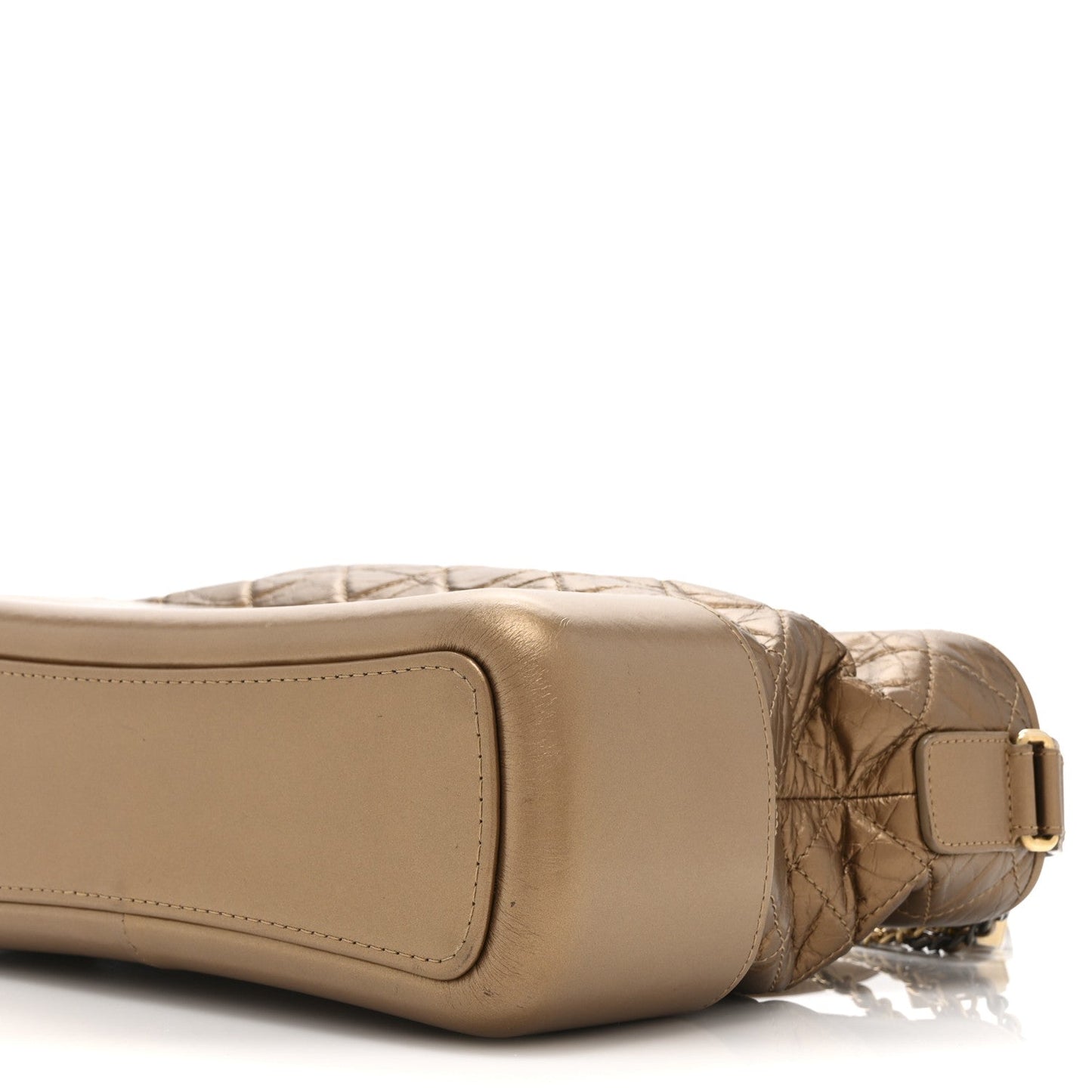 Metallic Aged Calfskin Quilted Medium Gabrielle  Bronze