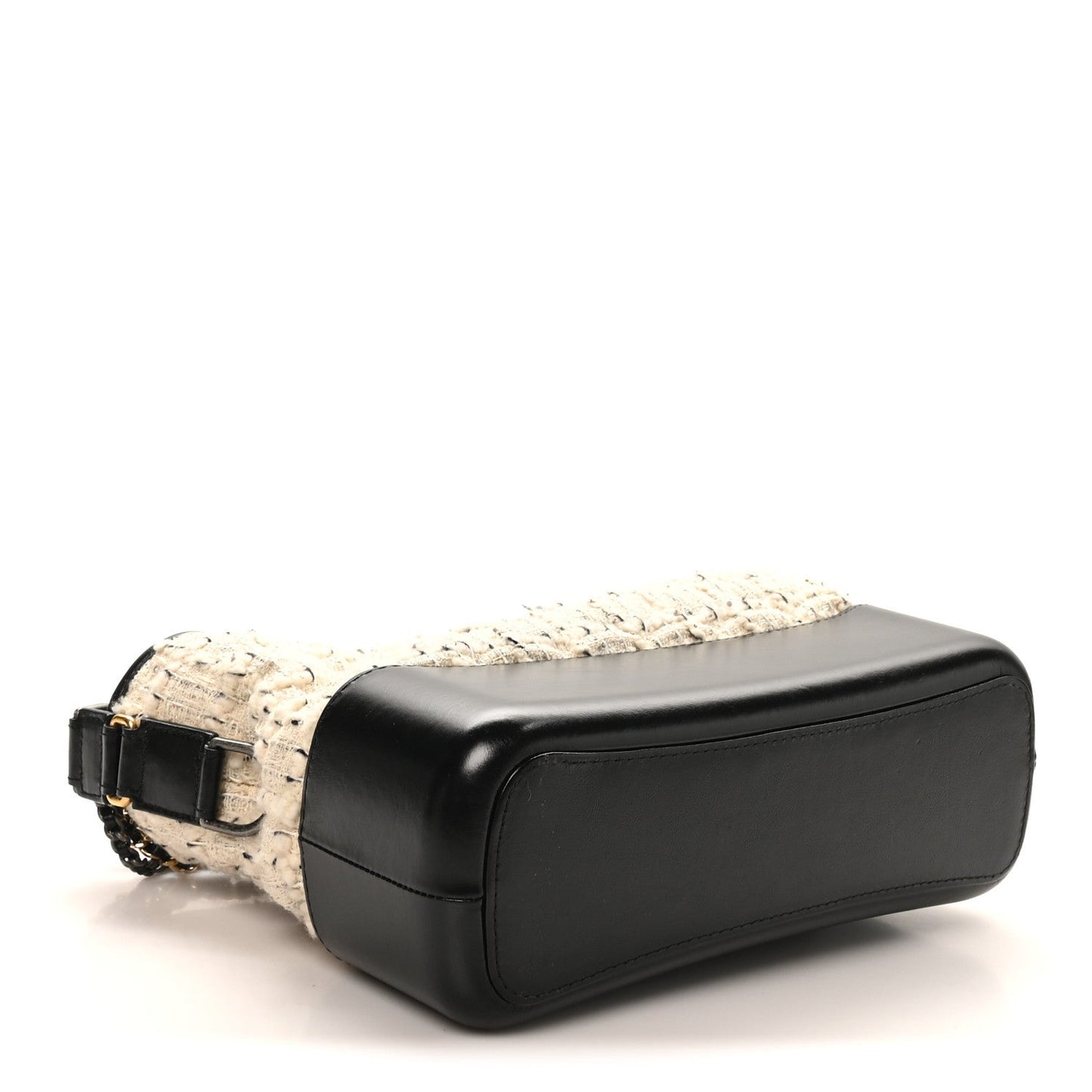 Tweed Calfskin Quilted Medium Gabrielle Hobo Ivory Black