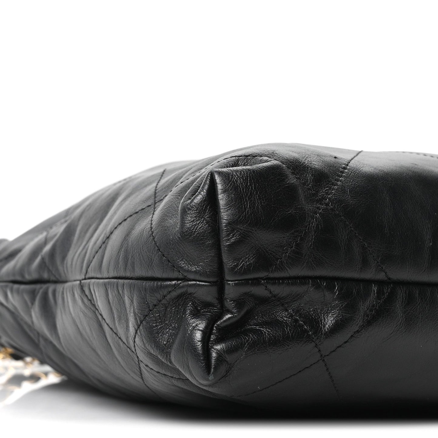 Shiny Calfskin Quilted Small Chanel 22 Black