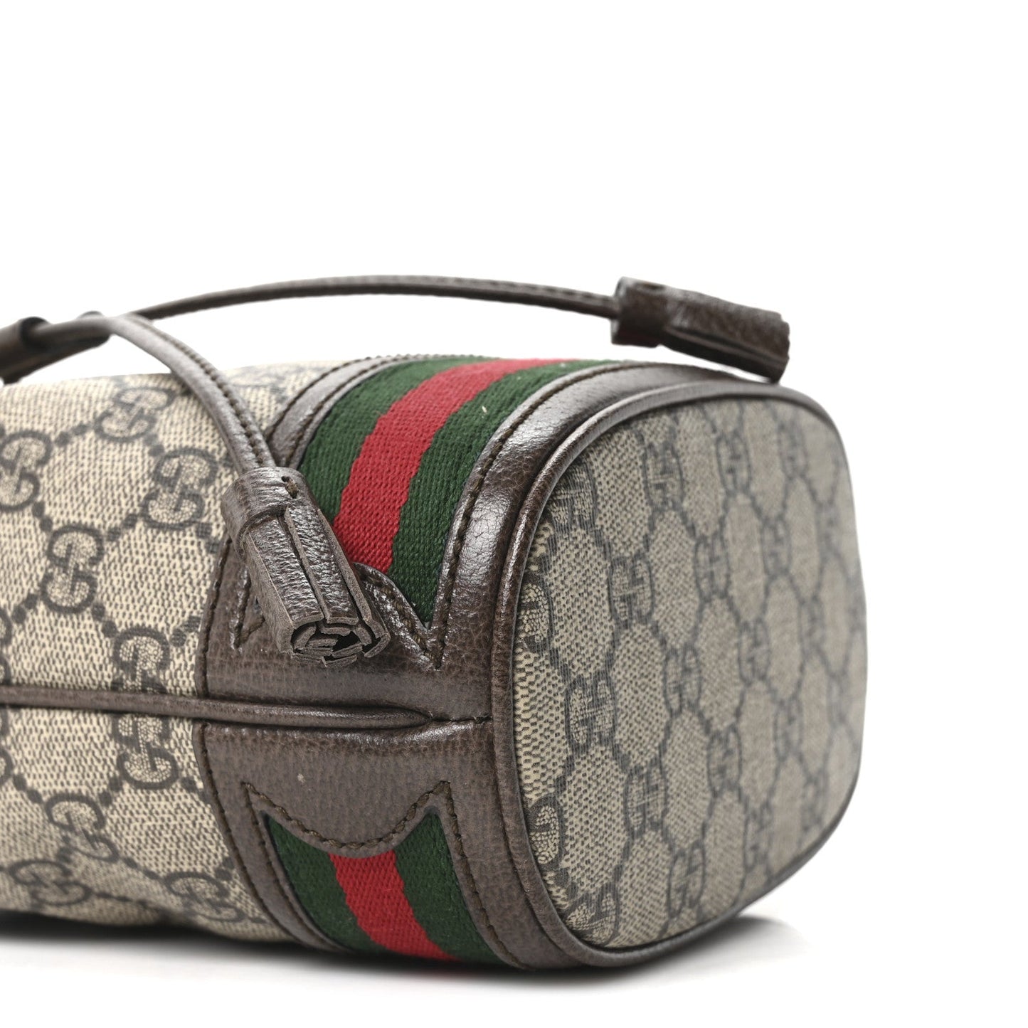 GG Supreme Monogram Web Mini Ophidia Bucket Bag Brown