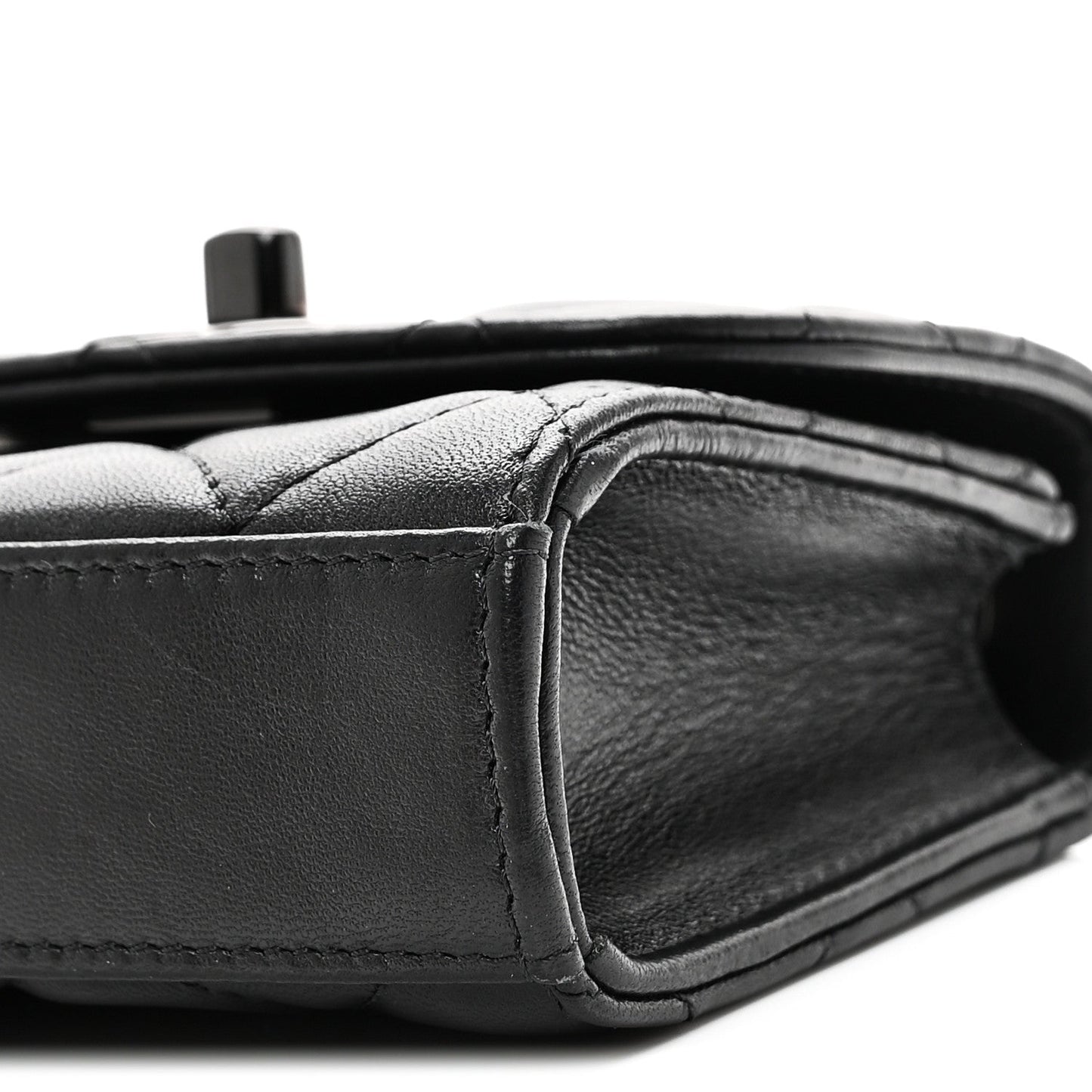 Lambskin Quilted Mini Trendy CC Clutch With Chain So Black