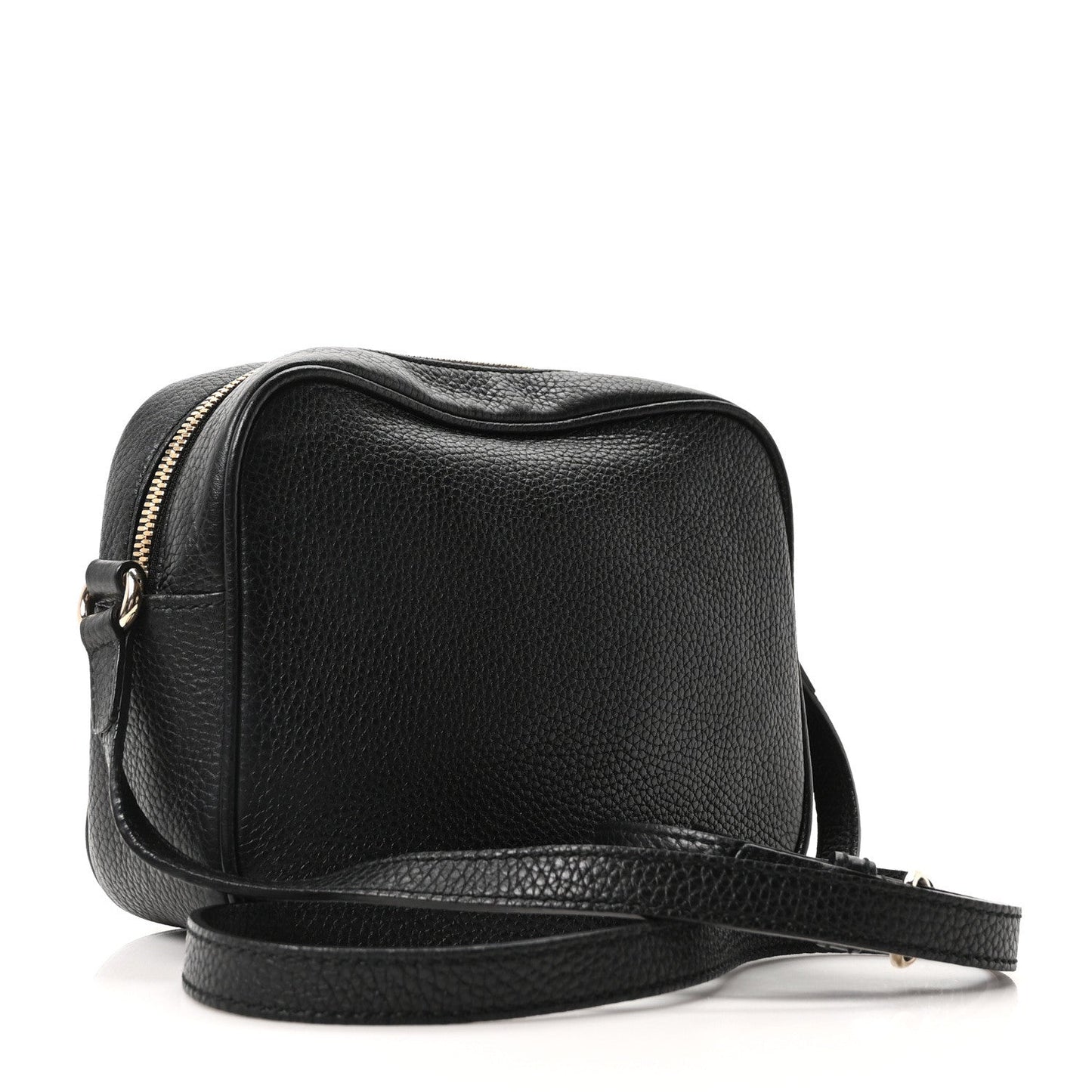 Pebbled Calfskin Small Soho Disco Bag Black